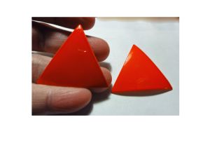 Vintage Mod 1960's Earrings Large Orange Metal Triangles Clip On Clips - Fashionconservatory.com