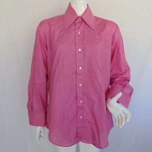 Berry Tuxedo Shirt, 16/32, Vintage, Ribbed Bib, Dagger Collar, Formal, Eveningwear