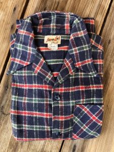 1940s 1950s Plaid Flannel Shirt Youth Sz 16 Womens S