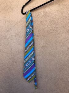 1970s Wide Mod Striped Paisley Necktie Tie - Fashionconservatory.com
