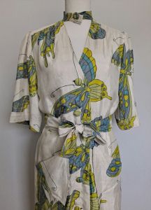 Gorgeous Rare 1930's Silk Butterfly Dressing Gown  - Fashionconservatory.com