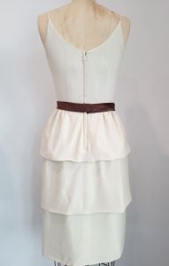 Original Jr. Theme of New York, cocktail dress with tiered straight skirt, contrast satin bow belt  - Fashionconservatory.com