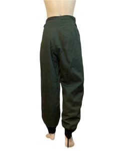 Vintage ski pants green flannel lined zipper cuffs button front and buckle tabs  - Fashionconservatory.com