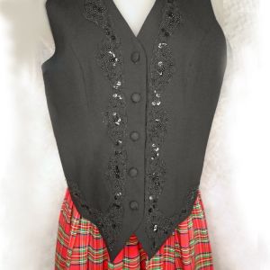 Black Vest with Sequins, Beads & Lace, Dressy Sleeveless Top - Fashionconservatory.com