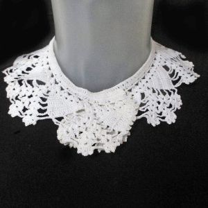 1930s Crochet Lace Choker or Removable Collar Romantic Lacecore - Fashionconservatory.com