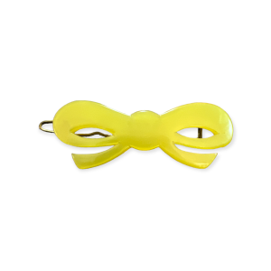 Pearlescant Yellow French Bow Barrette Circa 1980’s, Deadstock 