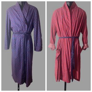 Pair 1940s Mens Robes / Dressing Gowns w/Tie Belts