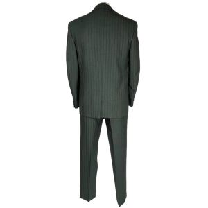 Vintage 60s Mens Striped Suit Custom Tailored Brown Wool Sz M - Fashionconservatory.com