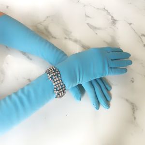 1960s Powder Blue Opera Gloves
