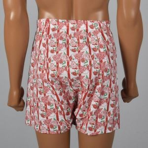 Large 1960s Mens Santa Boxers Shorts Novelty Print Christmas Holiday Underwear - Fashionconservatory.com