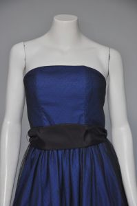 1980s blue silk sleeveless party dress XS/S - Fashionconservatory.com