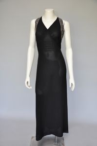 1930s black beaded formal dress XS/S - Fashionconservatory.com