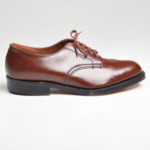 1950s Brown Leather Endicott Johnson Derby Lace-Up Crusader Deadstock Shoes - Fashionconservatory.com