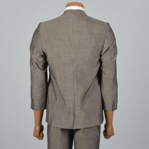 XS 36S 32x26.5 1960s Mens Suit Gray Multicolored Pinstripe Two Piece Jacket Blazer Flat Front Pants - Fashionconservatory.com