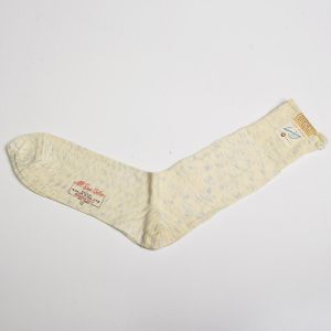 Deadstock 1950s Men's Cotton Socks Soft Ivory Rib Knit Tops Blue Fleck  - Fashionconservatory.com