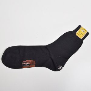 Deadstock 1950s Mens Black Dress Socks Cotton Feel Rib Knit Cuff Lightweight Stretch  - Fashionconservatory.com