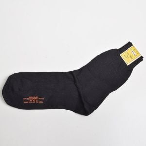 1950s Deadstock Mens Black Cotton Socks Rib Knit Cuffs Thin Lightweight Half Hose - Fashionconservatory.com