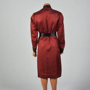 Medium 1950s Robe Red and Black Smoking Jacket Long Sleeve  - Fashionconservatory.com