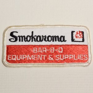 1970s Smokaroma Barbecue Smoker Embroidered Sew On Patch Bar-B-Q Foodie Appliqué