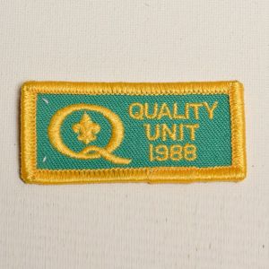 1988 Green Quality Unit Embroidered Sew On Patch Yellow Appliqué