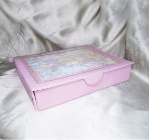 1950s Pink Vanity Box for Stockings / Hosiery Or Hanky Storage, Fun Retro Vinyl