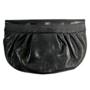 80s Black Patent and Matte Leather Oversized Clutch  - Fashionconservatory.com