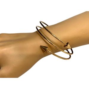 80s Double Wrap Gold Wire Arrow Bracelet 