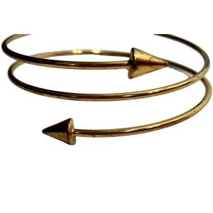 80s Double Wrap Gold Wire Arrow Bracelet  - Fashionconservatory.com