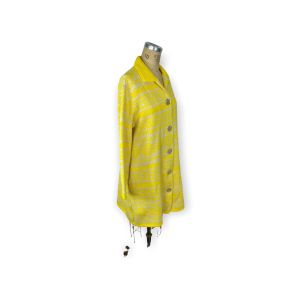 1960s sweater coat yellow cardigan - Fashionconservatory.com