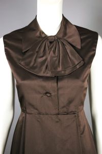 Brown silk 1960s cocktail dress midi skirt | XS - Fashionconservatory.com