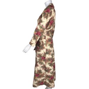Vintage 1950s Dressing Gown Cotton Flannel Robe Sz M - Fashionconservatory.com