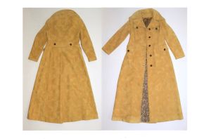 70s Maxi Coat | Mustard Trench Coat | Vintage Hippie BOHO | Fits XS-S - Fashionconservatory.com