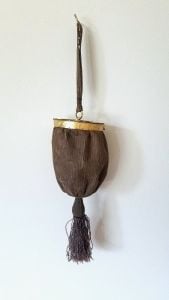 Sybil Edwardian chatelaine leather purse, art nouveau reticule, downton abbey - Fashionconservatory.com