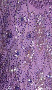 1980s Purple Sequin and Beaded Fringe Flapper Style Shirt Blouse - Fashionconservatory.com