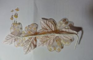 Vintage 1980s Off White Beaded Flower Trim with Sequins For Hat Making Millinery Bridal Prom Sewing - Fashionconservatory.com