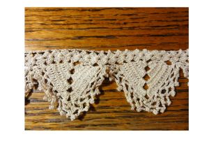 Antique Ecru Handmade Crochet Lace Edging Cotton 44'' by 1 3/4'' Trimming Home Decor Wedding Crafting - Fashionconservatory.com