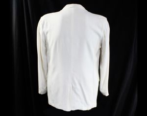 1960s Men's Dinner Jacket Size Medium Mens Rat Pack Jacket with 1940s Look 50s 60s White Mid Century - Fashionconservatory.com