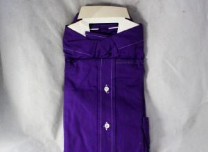 Size 10 Teen Boy's Purple Shirt 1960s 70s Cotton Blend Long Sleeve Top 60s Mod Teenager Long Sleeve - Fashionconservatory.com