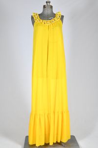 Vintage 1970s Sheer Yellow Nightgown or Coverup by  Juli Jr.  | Good For Taller Ladies | S-M - Fashionconservatory.com