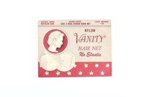 Authentic 1950s Hair Net by Vanity | Vintage Light Brown Nylon Hand Made Double Mesh Hairnet - Fashionconservatory.com