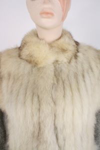 Vintage 1980s Saga Golden Arctic Fox Fur Coat / Vest Zip Out Knit Sleeves 80s - Fashionconservatory.com