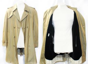 Men's Trench Coat - Terrific Sharkskin Canvas - Tan Gold Silver Gray Green - Classic Mens 50s 60s - Fashionconservatory.com