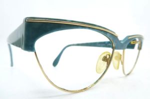 Vintage Circa 1980s Eyeglasses Frames Green/Gold 6097 By Silhouette Made In Austria - Fashionconservatory.com