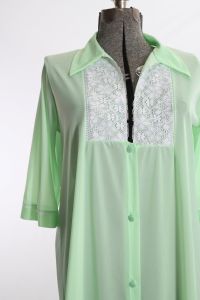 1970s Nightgown | Vintage Green Babydoll Nightgown by Gaymode JC Penney  |  Size L - Fashionconservatory.com