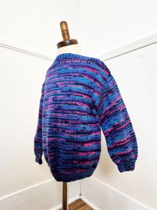 Kids 5-6 | 1980's Vintage HAND KNIT Space Dye Sweater