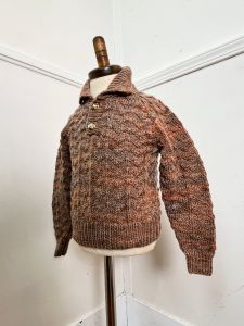 Toddler 12 Months to 2T | 1980's Vintage HAND KNIT Space Dye Collared Sweater - Fashionconservatory.com