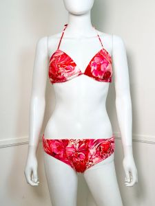 Small | 1960's Vintage Neon Floral Hip Hugger Bikini by Fumi's Originals - Fashionconservatory.com