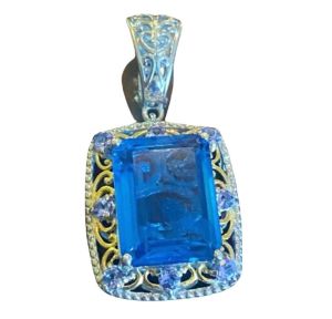 Vintage Estate Faux (Glass) Sapphire Pendant