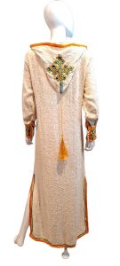 Vintage Moroccan Hooded Djellaba Boho Kaftan Tunic - Fashionconservatory.com
