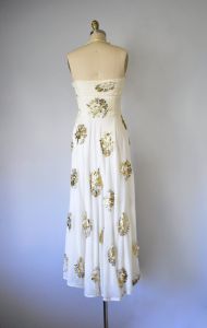 Claudette floral rayon jersey 1930s dress, vintage 1940s dress, vintage dresses for women, floral  - Fashionconservatory.com
